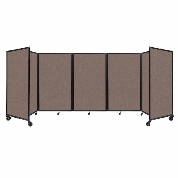 Room Divider 360 Folding Portable Partition 14" x 5' Latte Fabric